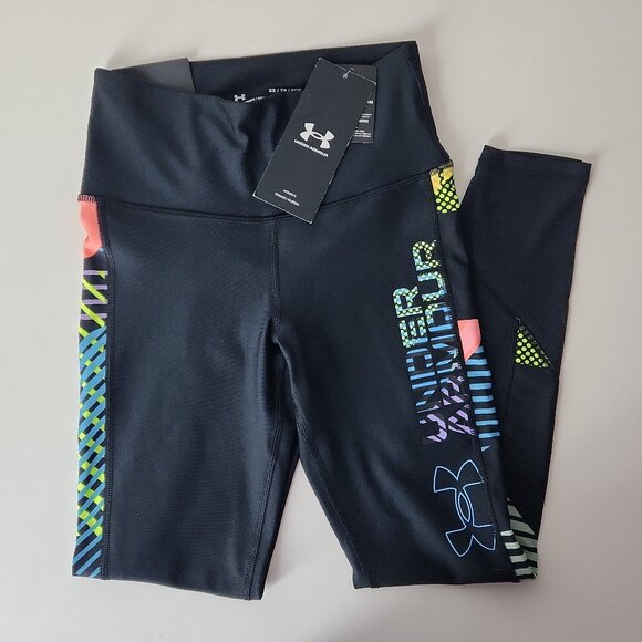 Under Armour Women's HeatGear Armour No-Slip Waistband Geo Ankle Leggings XS - Picture 2 of 9